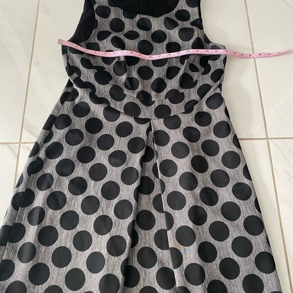 Nine West polka dot fit and flare black and grey - Picture 4 of 7